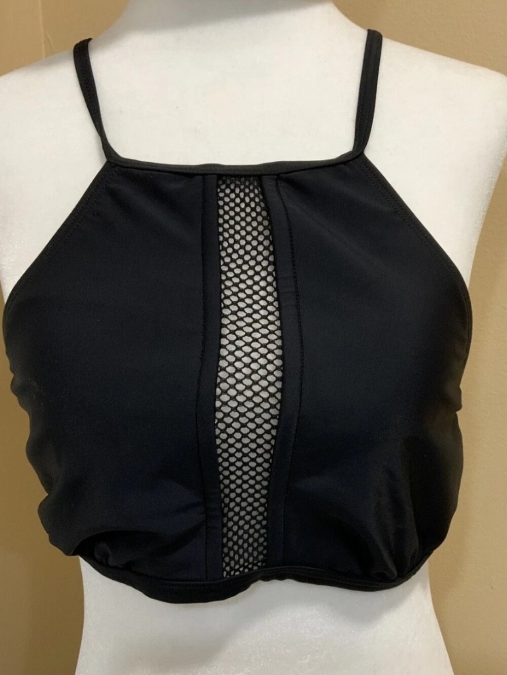 NWT Mac & Jac Black Swim Top with Mesh Panel - Size 2X